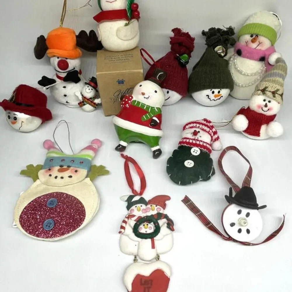 Snowman Christmas Ornaments LOT of 14